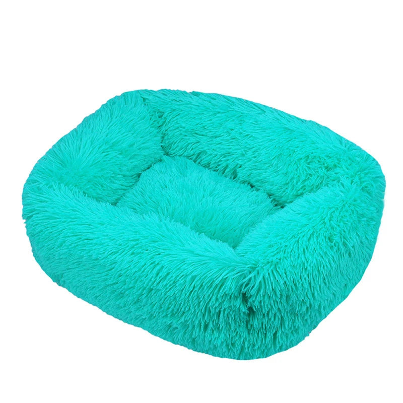 Modern Luxury Faux Fur Dog Bed XL Large Fluffy Pet Sofa Cushion Eco Friendly Rectangular Cat Bed Solid Color Custom Size