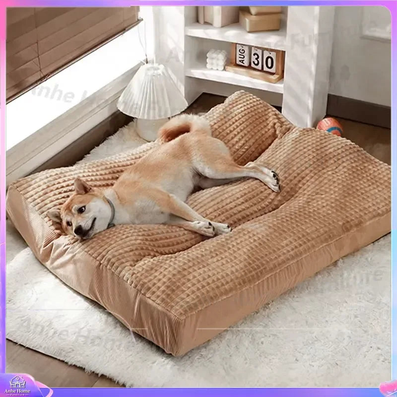 XL Large Luxury Plush Orthopedic Dog Bed Cat Sofa with Removable Cover Non Slip Base Pet Furniture Comfortable Washable