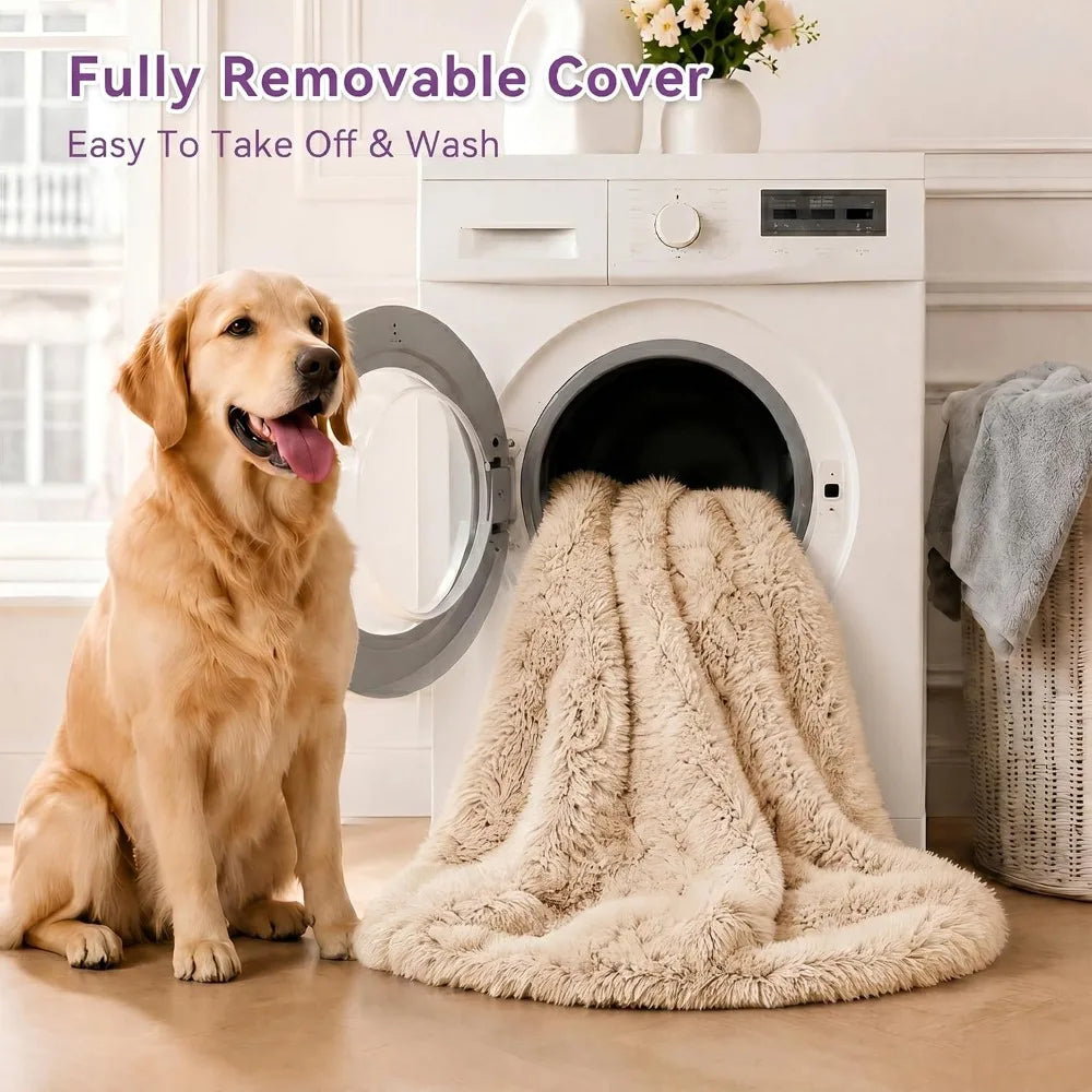 Dog Bed with Pillow & Blanket - 71 × 45 × 12 Inch
