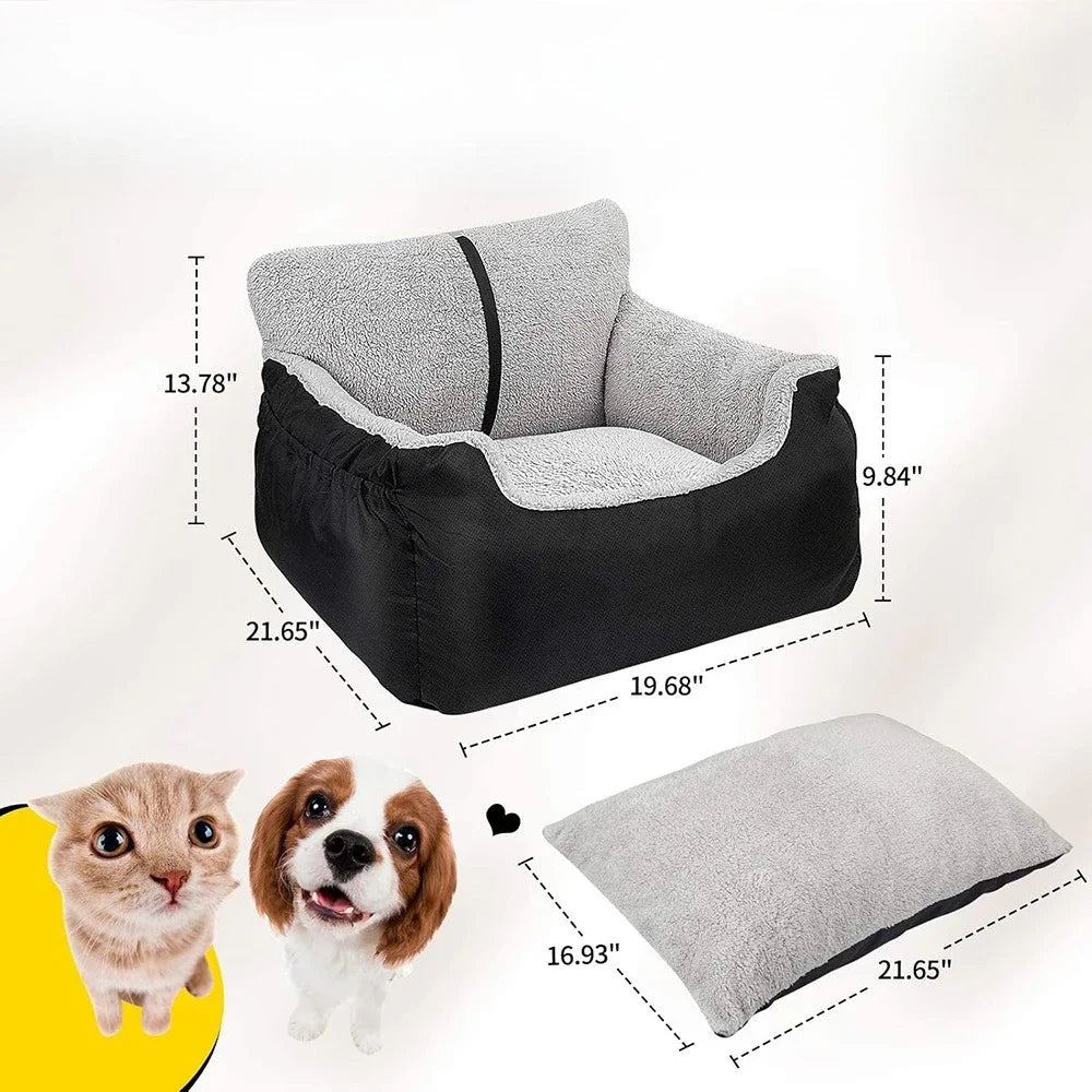Small cat and dog anti-splashing car seat PP cotton portable removable and washable pet travel bed nest