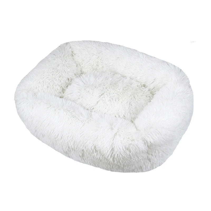 Modern Luxury Faux Fur Dog Bed XL Large Fluffy Pet Sofa Cushion Eco Friendly Rectangular Cat Bed Solid Color Custom Size