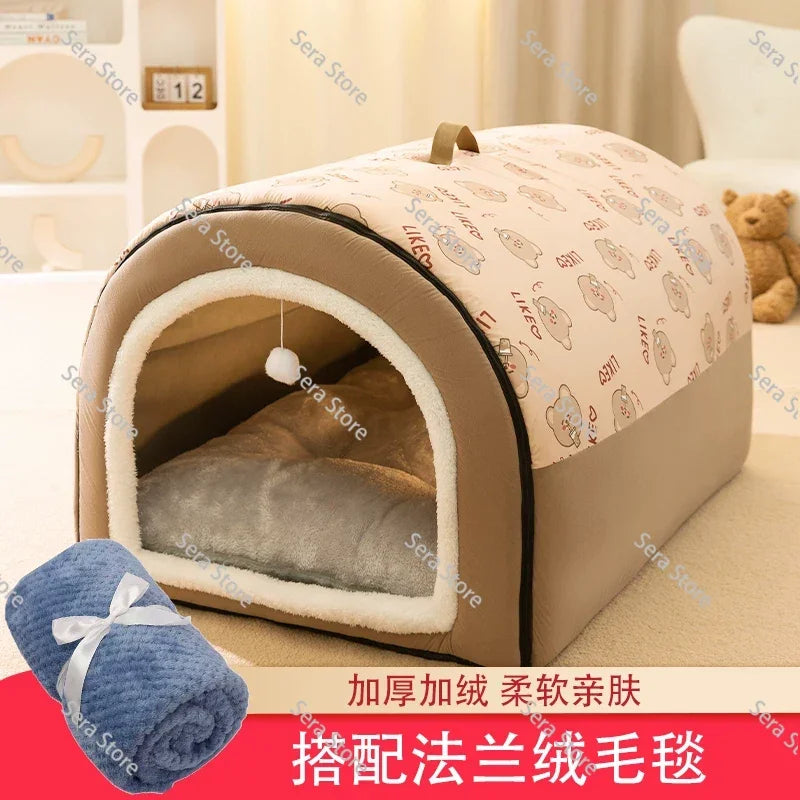 Hot Winter Warm Dog Removable Pet Dog Bed Cozy Pet Nest for Small Medium Dogs Cats Sleeping Bed Comfortable Pet House Supplies