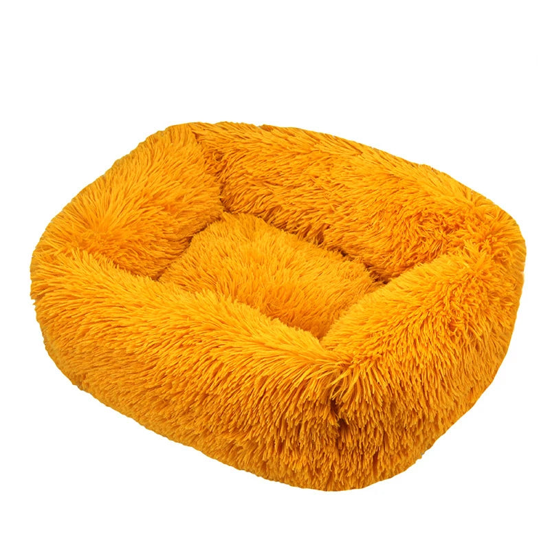 Modern Luxury Faux Fur Dog Bed XL Large Fluffy Pet Sofa Cushion Eco Friendly Rectangular Cat Bed Solid Color Custom Size