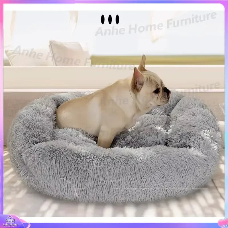 Modern Luxury Faux Fur Dog Bed XL Large Fluffy Pet Sofa Cushion Eco Friendly Rectangular Cat Bed Solid Color Custom Size
