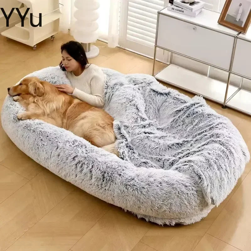 for Human Sized Large Dog Sofa Bed All Winter Warm Washable Detachable Pet Sleeping Cushion for Pets Furniture Orthopedic